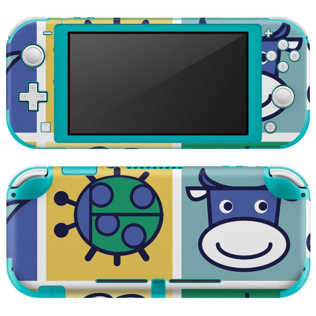 igsticker Nintendo Switch Lite 専用 デザインスキンシール 全面 ニンテンドー スイッチ ライト 専用 ゲーム機 カバー アクセサリー フィルム ステッカー エアフリー 003780 動物　キャラクター　青