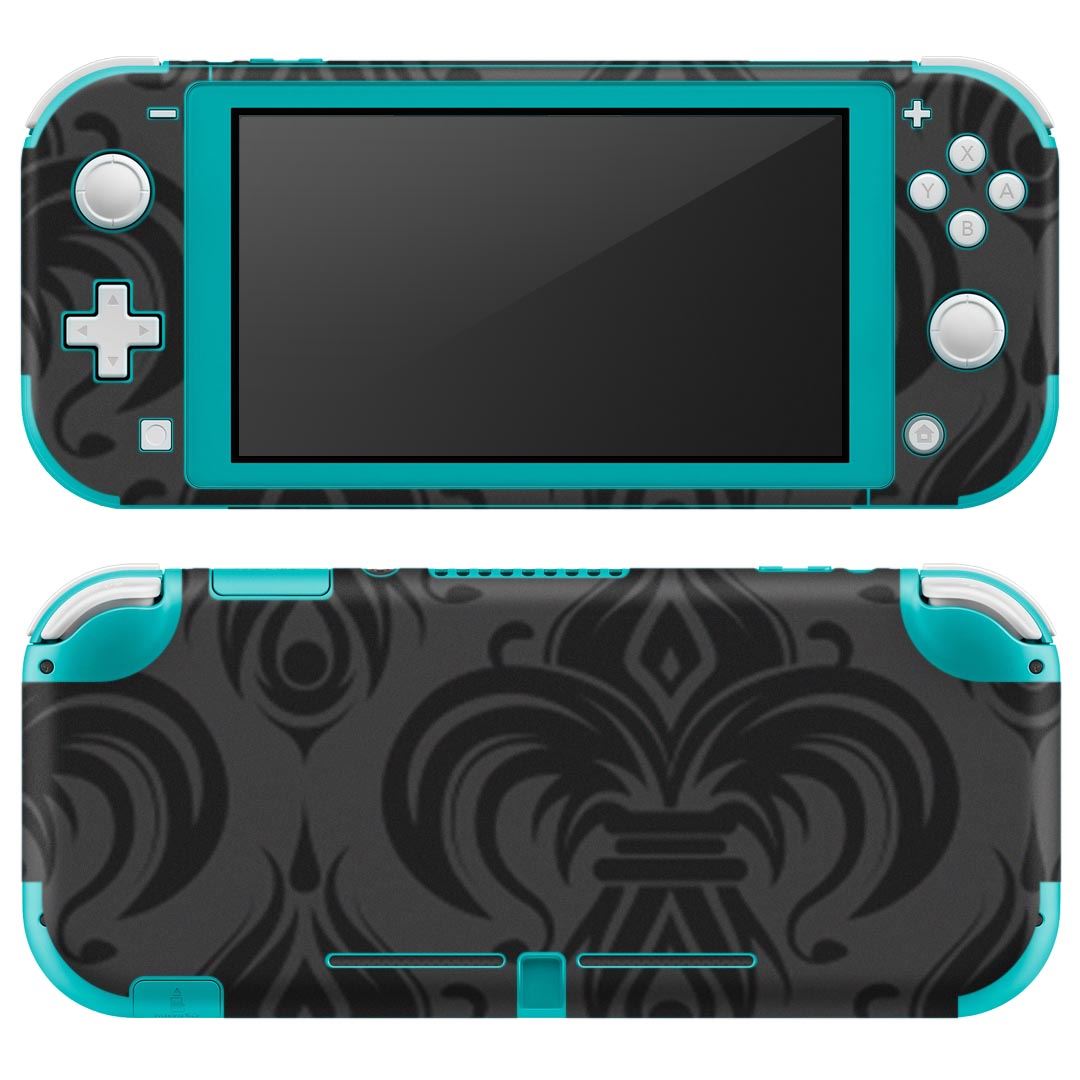 igsticker Nintendo Switch Lite 専用 デザインスキンシール 全面 ニンテンドー スイッチ ライト 専用 ゲーム機 カバー アクセサリー フィルム ステッカー エアフリー 003793 模様 エレガント 黒