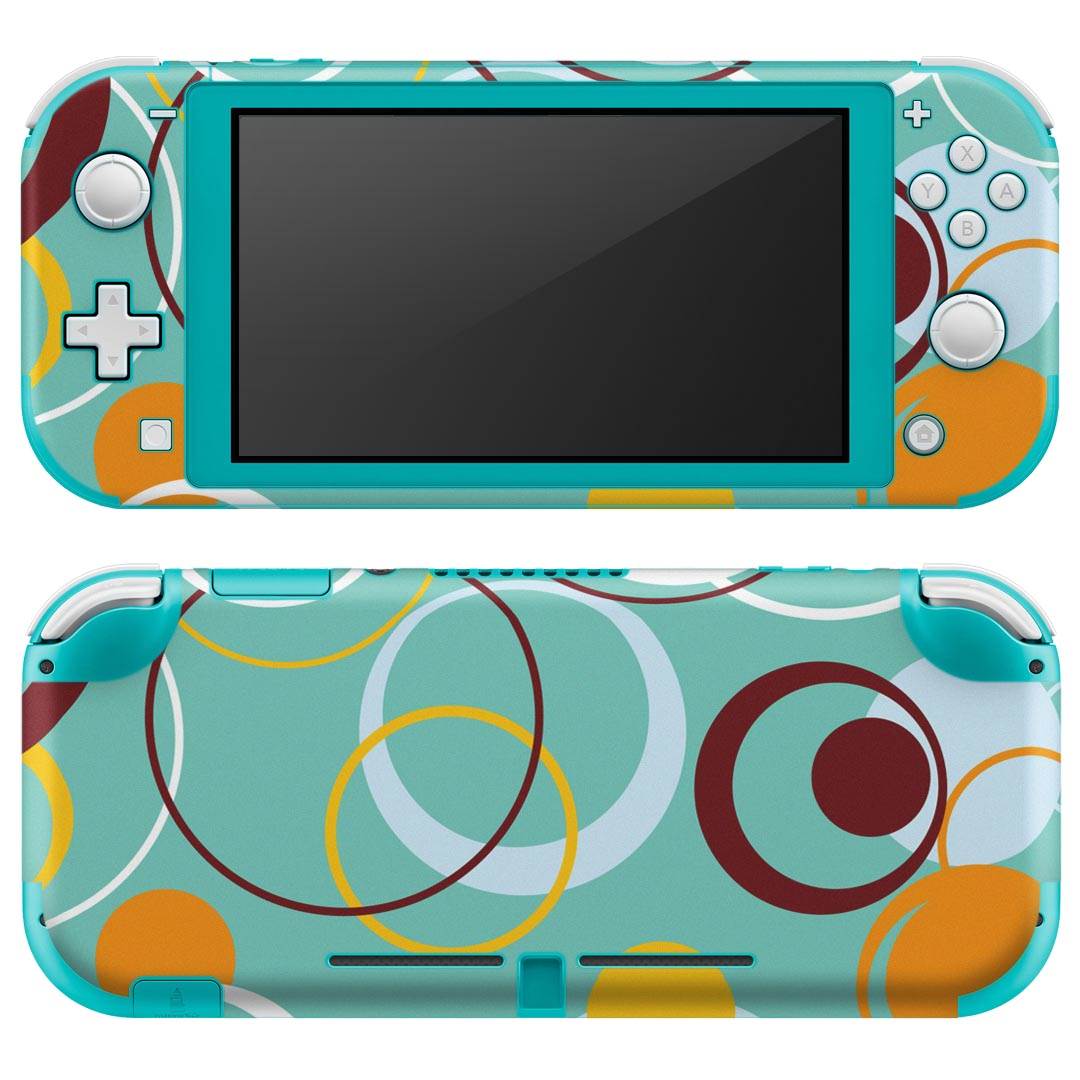 igsticker Nintendo Switch Lite 専用 デザインスキンシール 全面 ニンテンドー スイッチ ライト 専用 ゲーム機 カバー アクセサリー フィルム ステッカー エアフリー 003798 模様　青　オレンジ