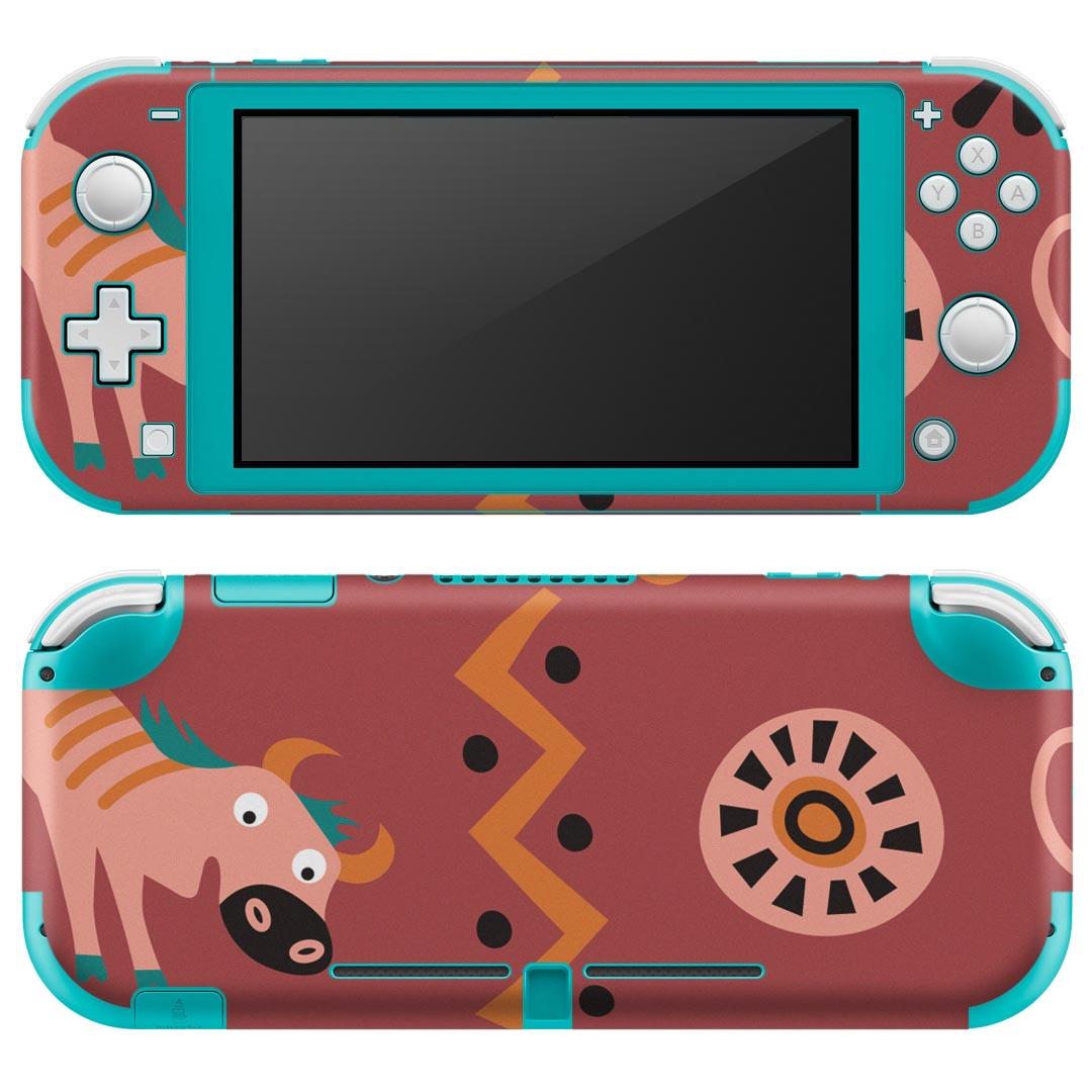 製品名 Nintendo Switch Lite専用 デザインスキンシール セット内容 Nintendo Switch Lite本体用スキンシール（裏表）各1枚 ※液晶側シールは2パーツに分かれていますニンテンドースイッチライト専用です。据え置き機のSwitch本体やJoyコンには対応していません。 商品特徴 3M社製の再剥離性シートを素材に採用し、細かな位置調整がしやすく貼り直しが容易です。また、エアフリーでもありますので気泡が簡単に逃げるので、キレイに貼ることができます。専用の業務プリンターを使い、商品画像と遜色のない美しい印刷仕上がり。 注意事項 画像はサンプルですので、ご覧の環境によっては多少色味に違いを感じる場合がございます。 イメージと違った、モニターと色味が異なるという理由での交換や返金はご対応出来かねます。スキンシールのみの販売で、ニンテンドースイッチ本体などは付属しません。シワができた場合、ドライヤーなどで軽く温め、外側に向けてシワを伸ばすように貼ってください。初回貼付時の位置調整や貼り直しは可能ですが、しっかりと押し付けて接着させた後の再剥離、再利用は保証しておりません。また接着部に油分や汚れが付着しますと角の部分は剥がれやすくなりますので、貼付時はあまり触れないようにご注意ください。無地のセミグロスシートにデザインをプリントした商品で、デコなどの加工はございません。 凹凸や光沢があるように見えたり布地や金属を素材にしたように見える商品もありますが、デザインの図版によるものです。印刷時に微妙な画像のズレが生じる場合がございます。ご注文後に1点1点制作する受注生産品の為、不良品以外のご返品や交換は固くお断りします。 商品発送 完全受注生産のハンドメイド商品となりますので、既製品と比べて発送までお時間を頂いています。 基本的に決済確認後2?3営業日、最大で10営業日での発送となります。繁忙期や休業日明けの場合はさらに時間がかかる場合があります。 その際には別途メールにてご連絡致します。メール便の場合、発送日から到着までに2?4日ほどかかる場合が多く、紛失などの保障もご対応できかねます。あらかじめご了承下さい。