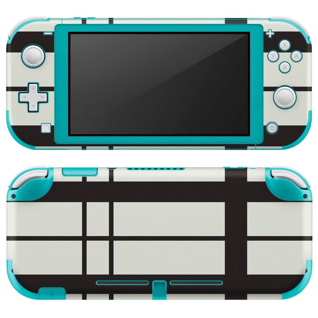 igsticker Nintendo Switch Lite 専用 デザインスキンシール 全面 ニンテンドー スイッチ ライト 専用 ゲーム機 カバー アクセサリー フィルム ステッカー エアフリー 003851 模様 白 黒