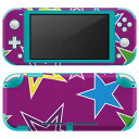 igsticker Nintendo Switch Lite 専用 デザインスキンシール 全面 ニンテンドー スイッチ ライト 専用 ゲーム機 カバー アクセサリー フィルム ステッカー エアフリー 003901 星 カラフル 紫(2)