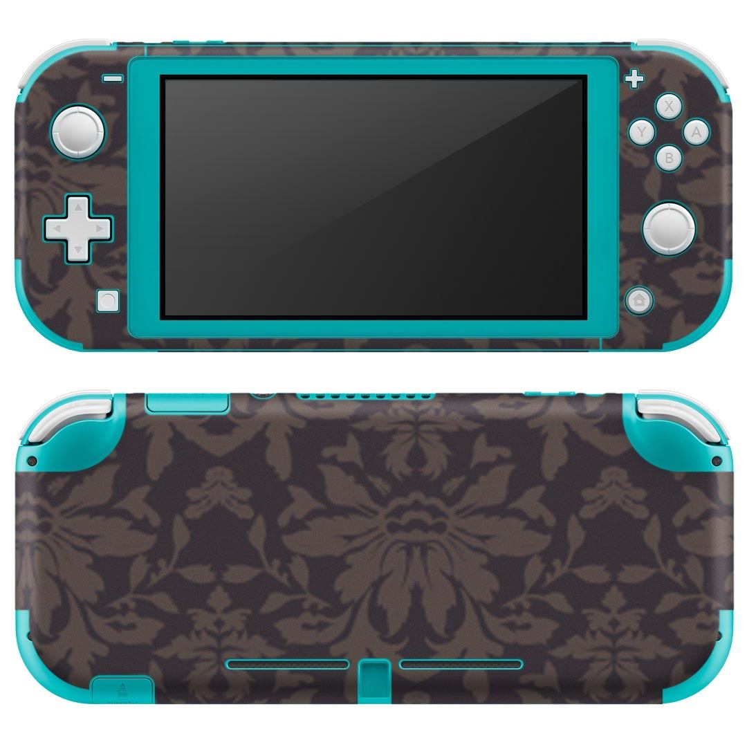 igsticker Nintendo Switch Lite 専用 デザインスキンシール 全面 ニンテンドー スイッチ ライト 専用 ゲーム機 カバー アクセサリー フィルム ステッカー エアフリー 003945 模様　エレガント　ブラウン