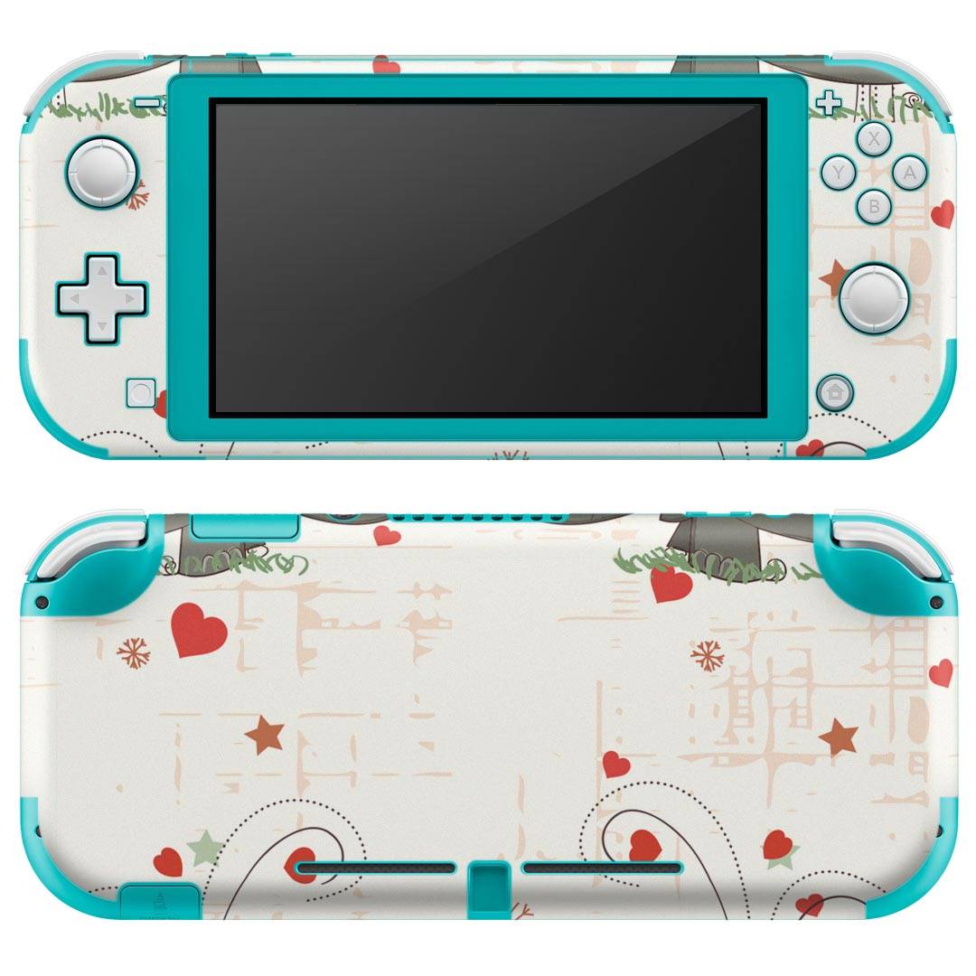 igsticker Nintendo Switch Lite 専用 デザインスキンシール 全面 ニンテンドー スイッチ ライト 専用 ゲーム機 カバー アクセサリー フィルム ステッカー エアフリー 003966 動物　キャラクター　ハート