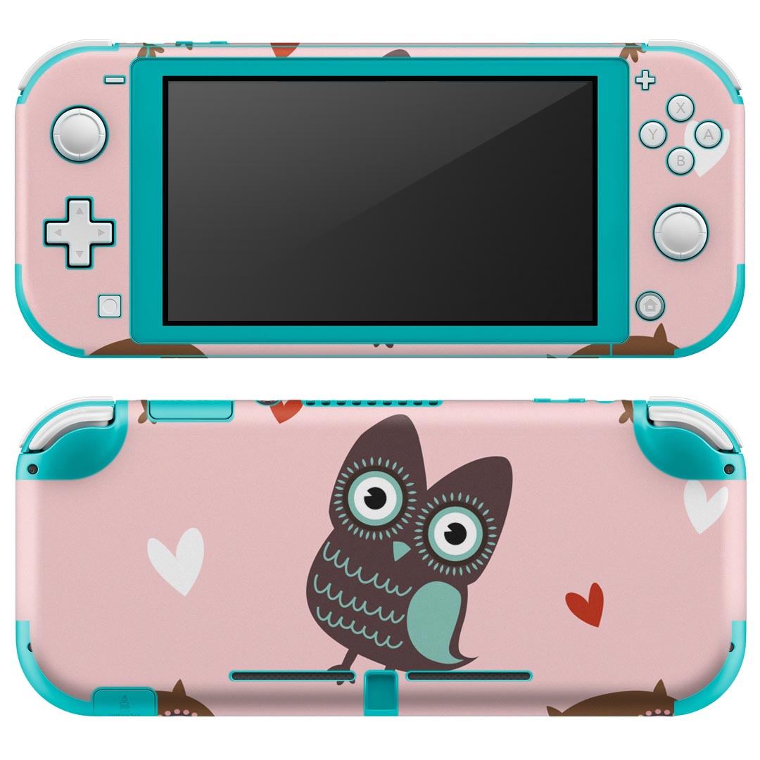 igsticker Nintendo Switch Lite 専用 デザインスキンシール 全面 ニンテンドー スイッチ ライト 専用 ゲーム機 カバー アクセサリー フィルム ステッカー エアフリー 003970 鳥 キャラクター ハート