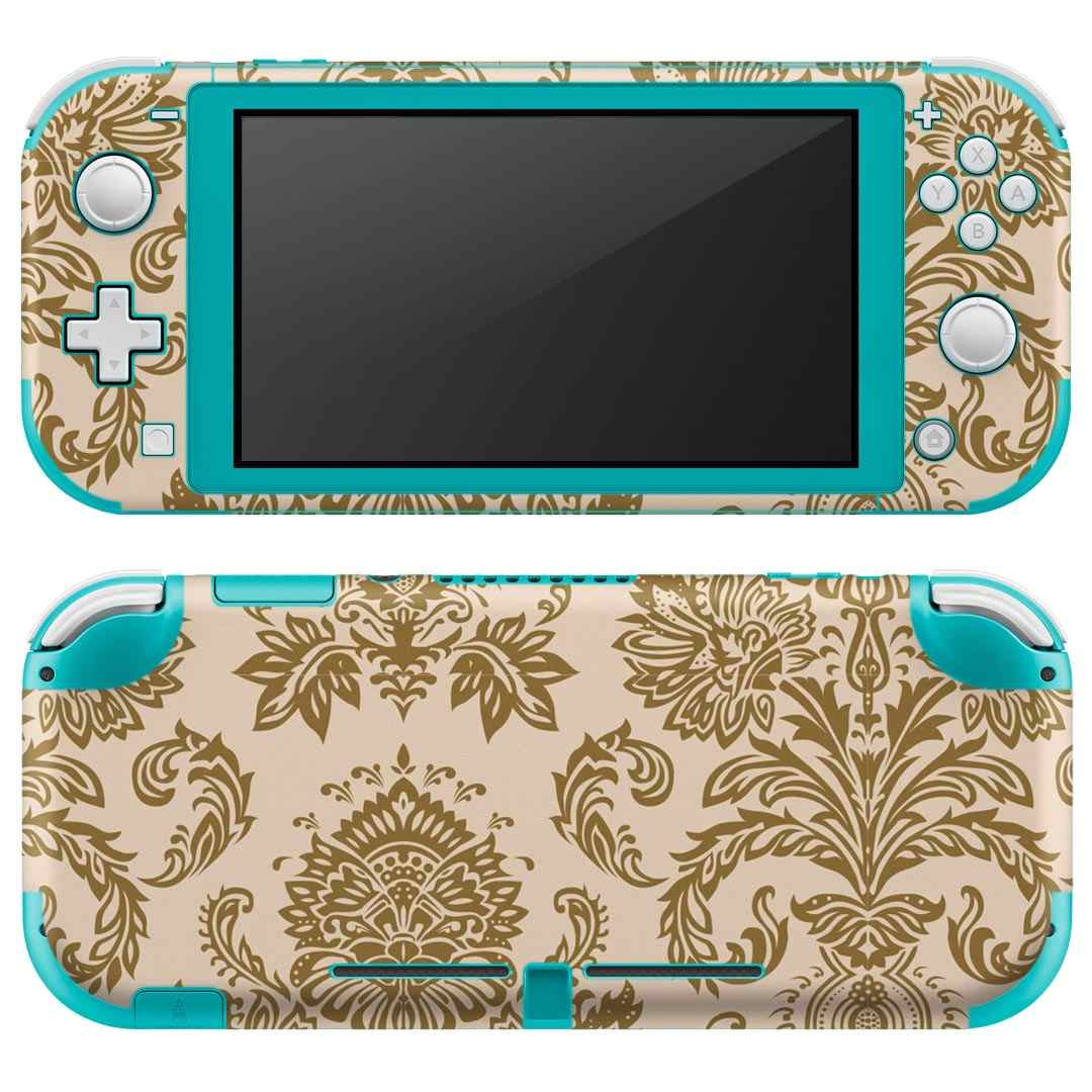igsticker Nintendo Switch Lite 専用 デザインスキンシール 全面 ニンテンドー スイッチ ライト 専用 ゲーム機 カバー アクセサリー フィルム ステッカー エアフリー 003979 模様 エレガント ゴールド