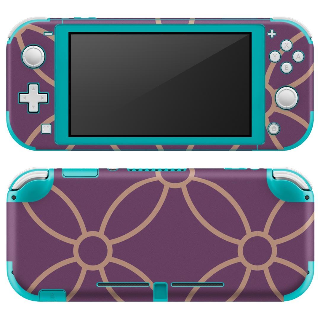 igsticker Nintendo Switch Lite 専用 デザインスキンシール 全面 ニンテンドー スイッチ ライト 専用 ゲーム機 カバー アクセサリー フィルム ステッカー エアフリー 003992 模様 紫 花
