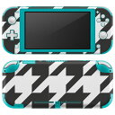 igsticker Nintendo Switch Lite 専用 デザインスキンシール 全面 ニンテンドー スイッチ ライト 専用 ゲーム機 カバー アクセサリー フィルム ステッカー エアフリー 003998 千鳥柄 白 黒(2)
