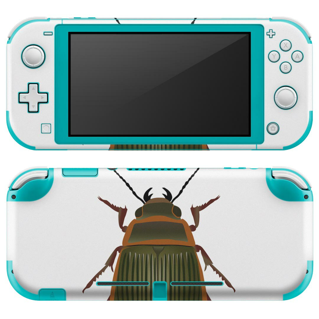 igsticker Nintendo Switch Lite 専用 デザインスキンシール 全面 ニンテンドー スイッチ ライト 専用 ゲーム機 カバー アクセサリー フィルム ステッカー エアフリー 020026 虫 虫 great diving beetle エゾゲンゴロウ