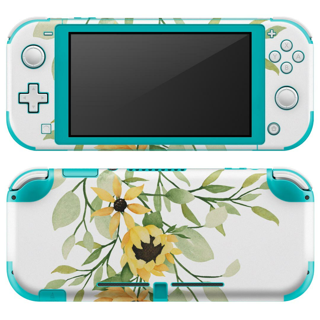 igsticker Nintendo Switch Lite 専用 デザインスキンシール 全面 ニンテンドー スイッチ ライト 専用 ゲーム機 カバー アクセサリー フィルム ステッカー エアフリー 020057 ひまわり ひまわり 向日葵 夏