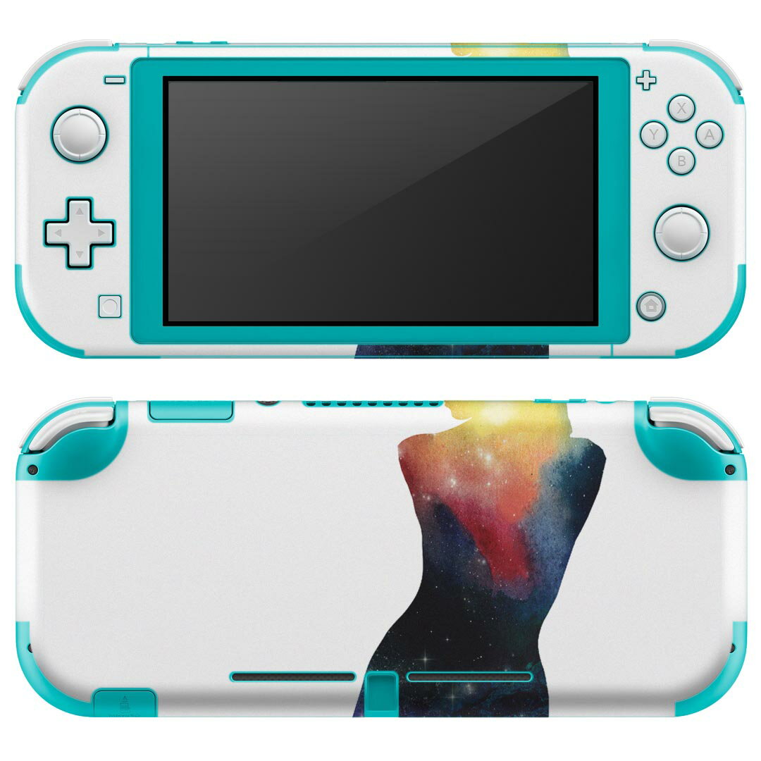 igsticker Nintendo Switch Lite 専用 デザインスキンシール 全面 ニンテンドー スイッチ ライト 専用 ゲーム機 カバー アクセサリー フィルム ステッカー エアフリー 020062 宇宙 宇宙 惑星 シルエット