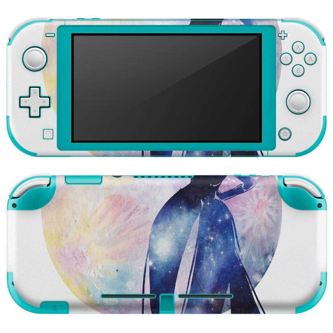 igsticker Nintendo Switch Lite 専用 デザインスキンシール 全面 ニンテンドー スイッチ ライト 専用 ゲーム機 カバー アクセサリー フィルム ステッカー エアフリー 020063 宇宙 宇宙 惑星 シルエット