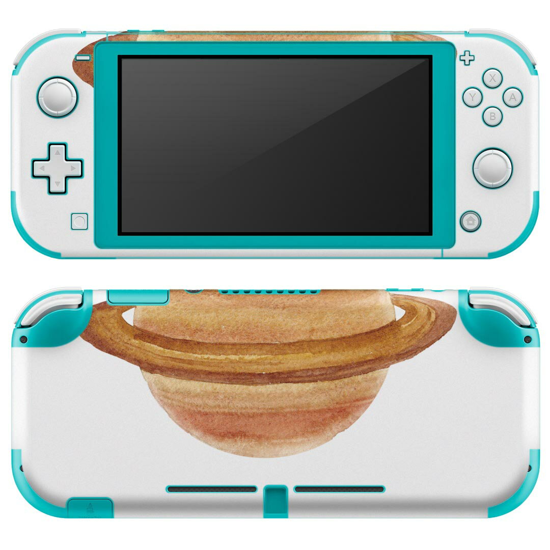 igsticker Nintendo Switch Lite 専用 デザインスキンシール 全面 ニンテンドー スイッチ ライト 専用 ゲーム機 カバー アクセサリー フィルム ステッカー エアフリー 020072 宇宙 宇宙 かわいい 土星