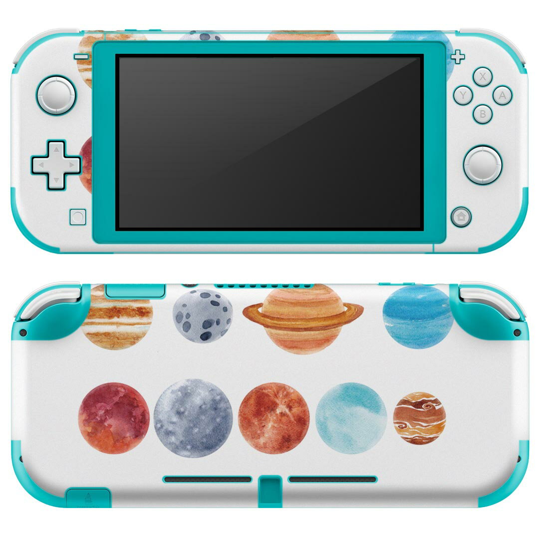 igsticker Nintendo Switch Lite 専用 デザインスキンシール 全面 ニンテンドー スイッチ ライト 専用 ゲーム機 カバー アクセサリー フィルム ステッカー エアフリー 020074 宇宙 宇宙 惑星 星