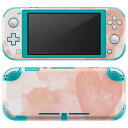 igsticker Nintendo Switch Lite 専用 デザインスキンシール 全面 ニンテンドー スイッチ ライト 専用 ゲーム機 カバー アクセサリー フィルム ステッカー エアフリー 022838 ハート 水彩 ピンク
