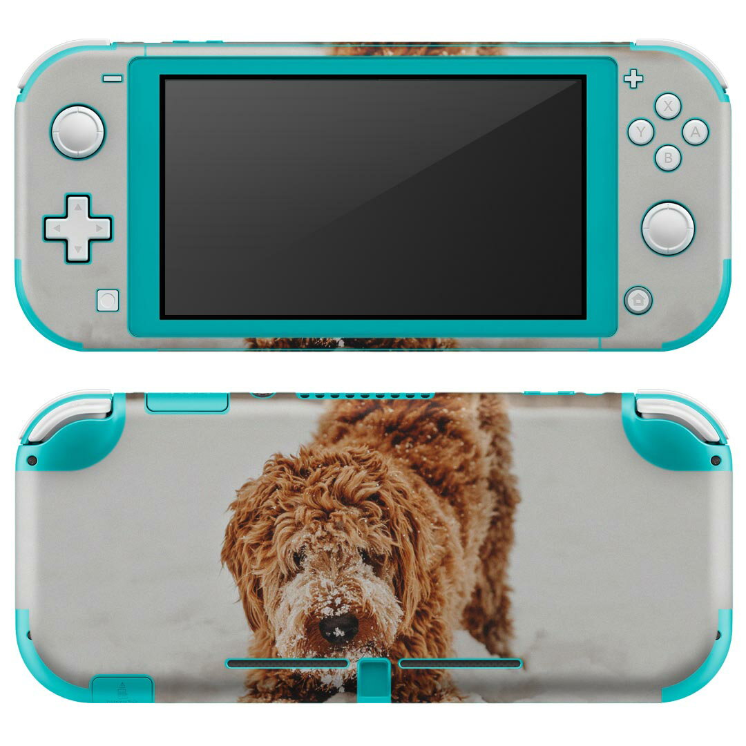 igsticker Nintendo Switch Lite 専用 デザインスキンシール 全面 ニンテンドー スイッチ ライト 専用 ゲーム機 カバー アクセサリー フィルム ステッカー エアフリー 022864 犬　雪　写真