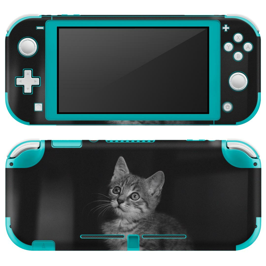 igsticker Nintendo Switch Lite 専用 デザインスキンシール 全面 ニンテンドー スイッチ ライト 専用 ゲーム機 カバー アクセサリー フィルム ステッカー エアフリー 022866 猫 ねこ 写真