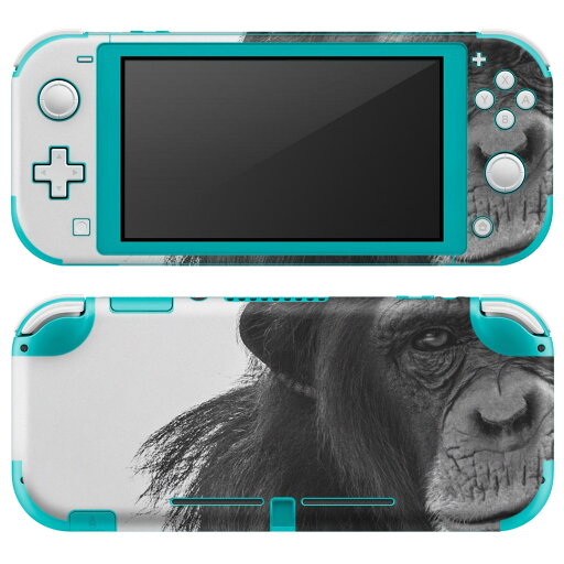 igsticker Nintendo Switch Lite 専用 デザインスキンシール 全面 ニンテンドー スイッチ ライト 専用 ゲーム機 カバー アクセサリー フィルム ステッカー エアフリー 022874 猿 チンパンジー 写真