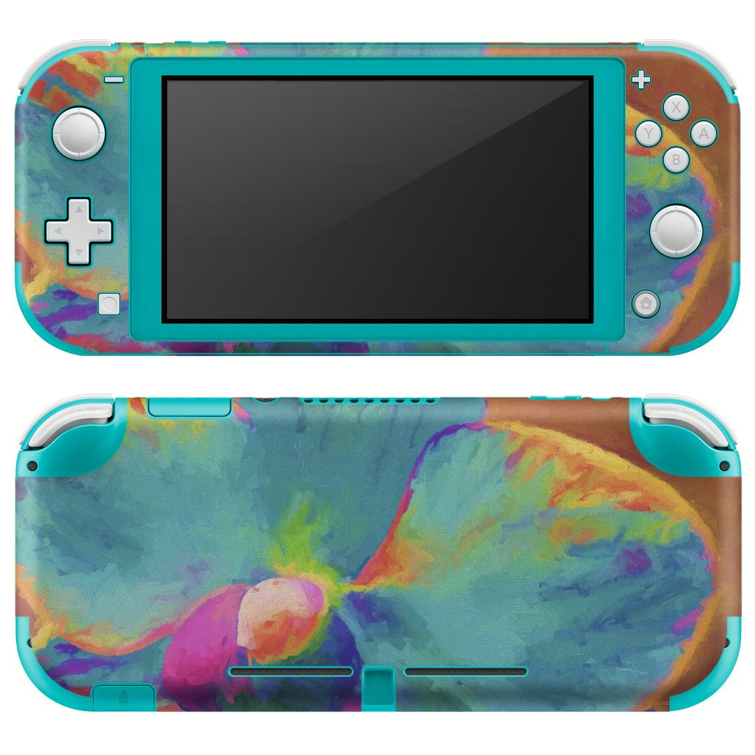 igsticker Nintendo Switch Lite 専用 デザインスキンシール 全面 ニンテンドー スイッチ ライト 専用 ゲーム機 カバー アクセサリー フィルム ステッカー エアフリー 022899 花　カラフル　絵画　ペイント