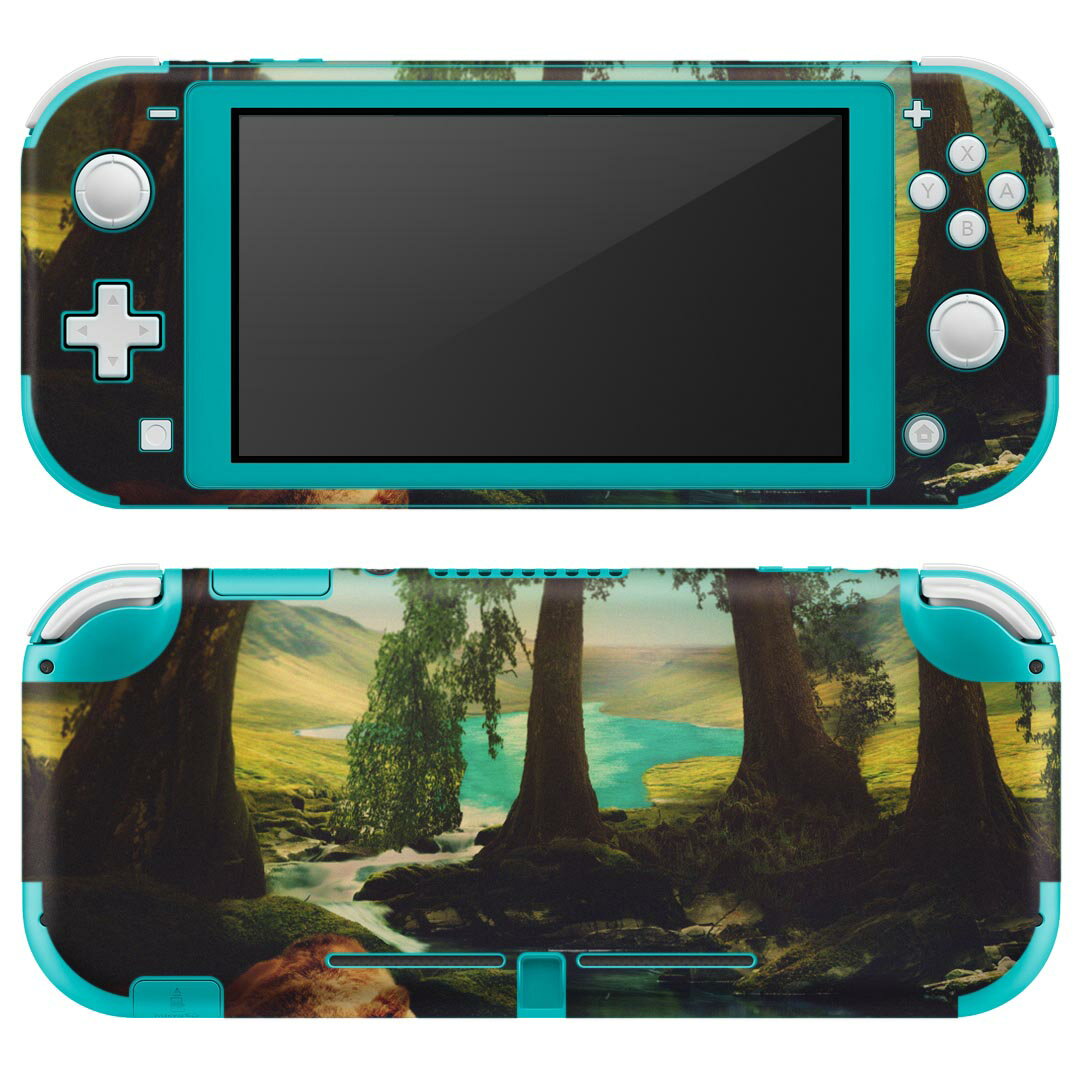 igsticker Nintendo Switch Lite 専用 デザインスキンシール 全面 ニンテンドー スイッチ ライト 専用 ゲーム機 カバー アクセサリー フィルム ステッカー エアフリー 022917 動物　くま　自然　イラスト
