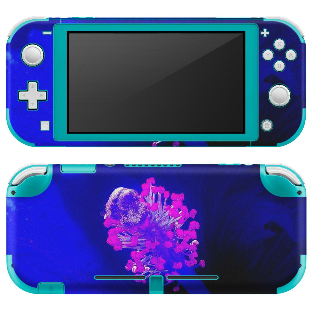 igsticker Nintendo Switch Lite 専用 デザインスキンシール 全面 ニンテンドー スイッチ ライト 専用 ゲーム機 カバー アクセサリー フィルム ステッカー エアフリー 022920 花　ネオン　蛍光