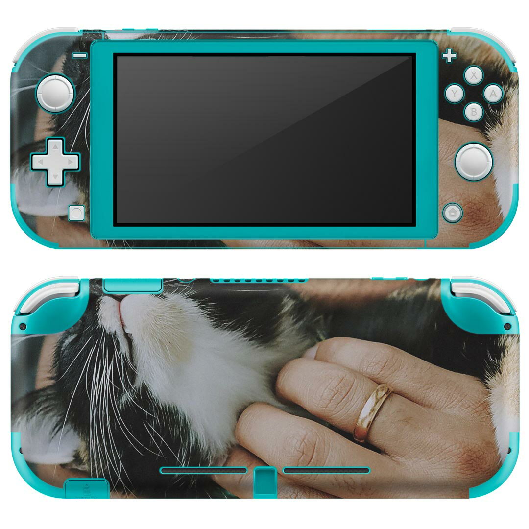 igsticker Nintendo Switch Lite 専用 デザインスキンシール 全面 ニンテンドー スイッチ ライト 専用 ゲーム機 カバー アクセサリー フィルム ステッカー エアフリー 023085 猫 ねこ 動物 写真