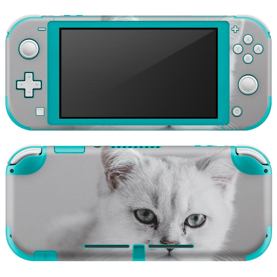 igsticker Nintendo Switch Lite 専用 デザインスキンシール 全面 ニンテンドー スイッチ ライト 専用 ゲーム機 カバー アクセサリー フィルム ステッカー エアフリー 023093 猫 ねこ 動物 写真