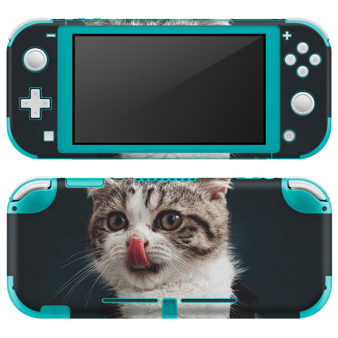igsticker Nintendo Switch Lite 専用 デザインスキンシール 全面 ニンテンドー スイッチ ライト 専用 ゲーム機 カバー アクセサリー フィルム ステッカー エアフリー 023096 猫　ねこ　動物　写真