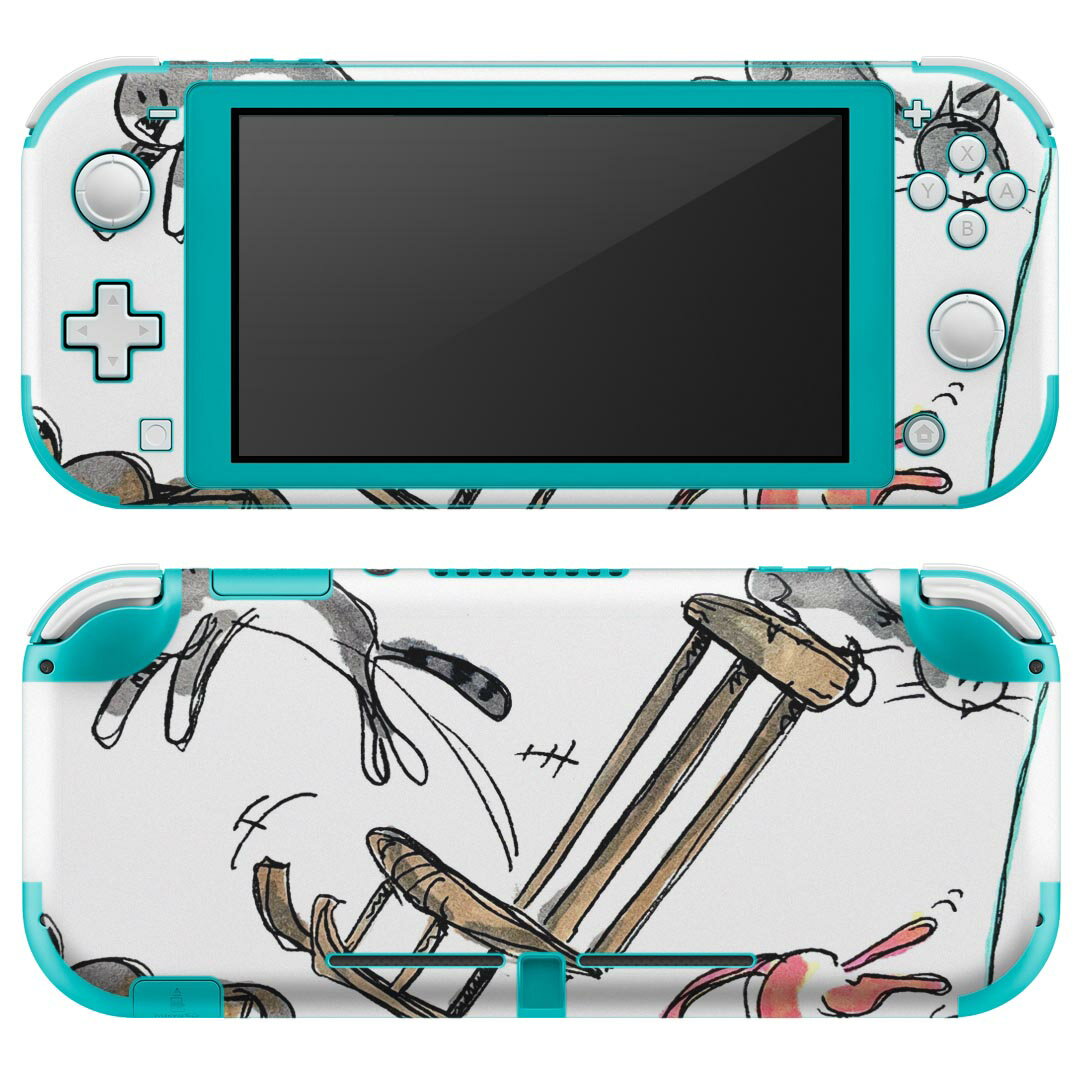 igsticker Nintendo Switch Lite 専用 デザインスキンシール 全面 ニンテンドー スイッチ ライト 専用 ゲーム機 カバー アクセサリー フィルム ステッカー エアフリー 023099 猫 ねこ イラスト