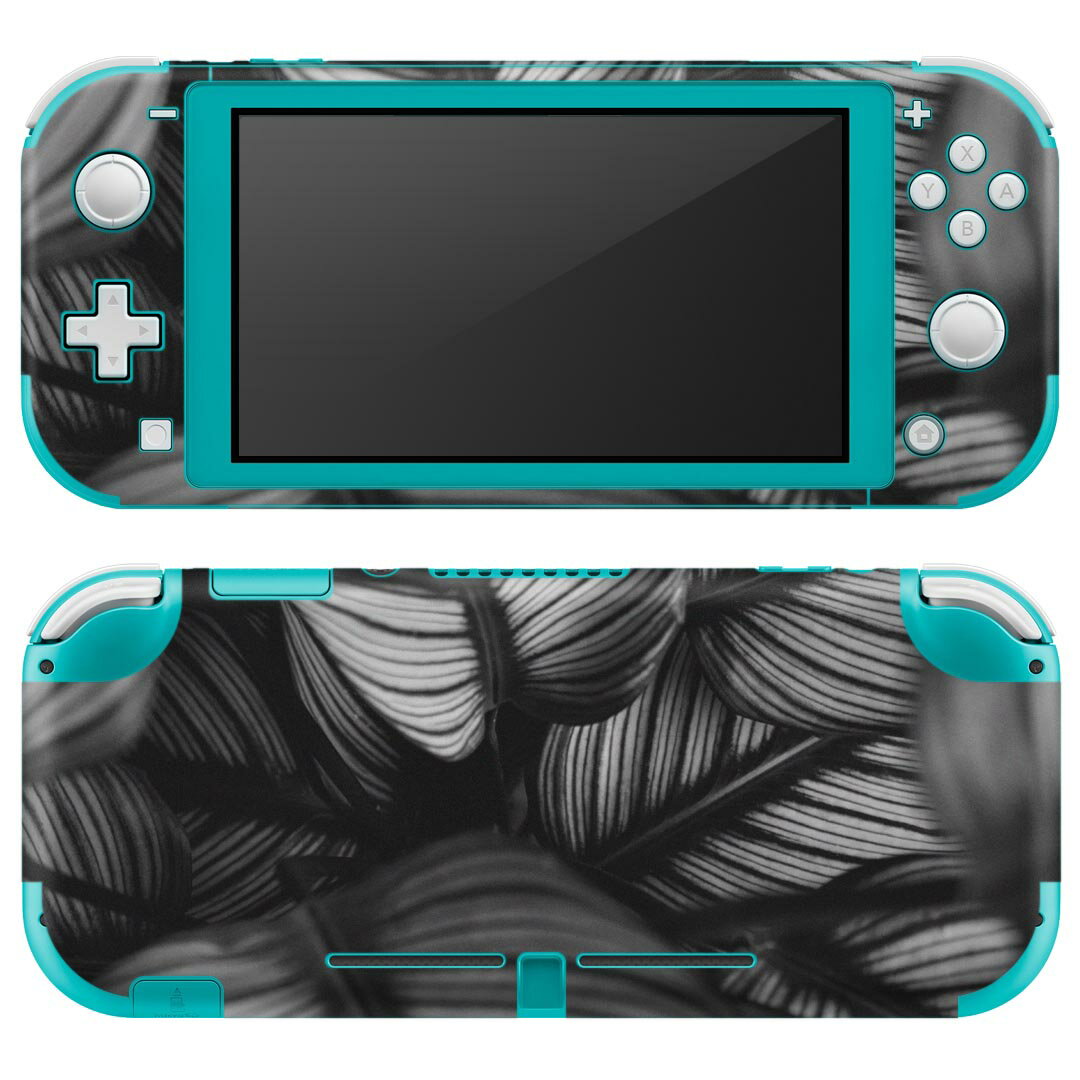 igsticker Nintendo Switch Lite 専用 デザインスキンシール 全面 ニンテンドー スイッチ ライト 専用 ゲーム機 カバー アクセサリー フィルム ステッカー エアフリー 023208 モノクロ　モンステラ　葉っぱ