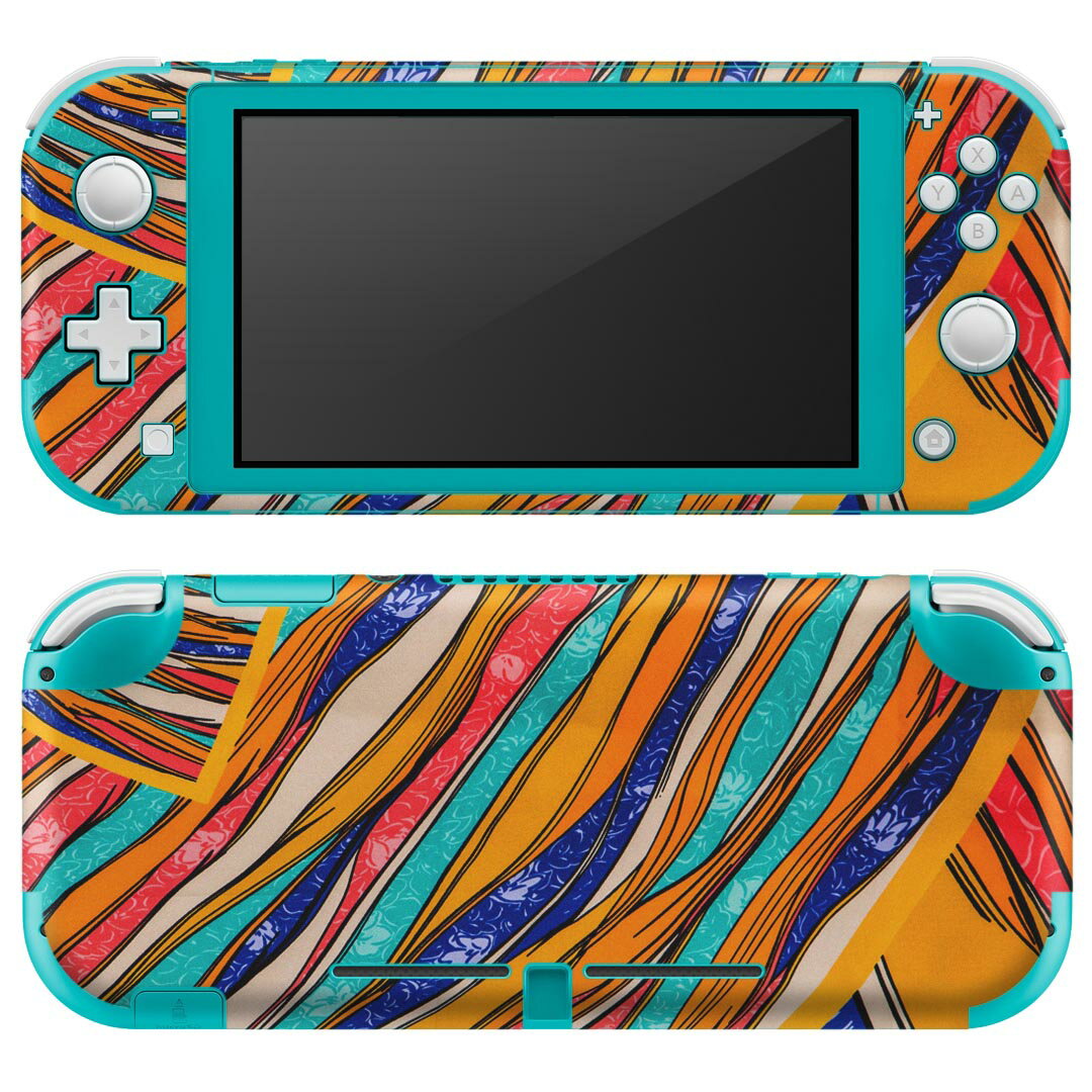 igsticker Nintendo Switch Lite 専用 デザインスキンシール 全面 ニンテンドー スイッチ ライト 専用 ゲーム機 カバー アクセサリー フィルム ステッカー エアフリー 023254 カラフル　模様