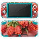 igsticker Nintendo Switch Lite 専用 デザインスキンシール 全面 ニンテンドー スイッチ ライト 専用 ゲーム機 カバー アクセサリー フィルム ステッカー エアフリー 023309 花 フラワー チューリップ 写真