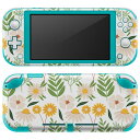 igsticker Nintendo Switch Lite 専用 デザインスキンシール 全面 ニンテンドー スイッチ ライト 専用 ゲーム機 カバー アクセサリー フィルム ステッカー エアフリー 023322 花　フラワー　葉っぱ　模様