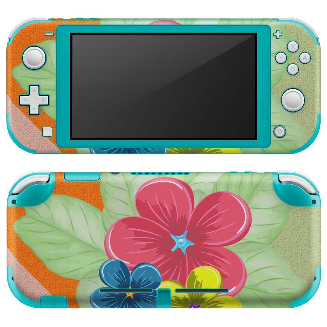 igsticker Nintendo Switch Lite 専用 デザインスキンシール 全面 ニンテンドー スイッチ ライト 専用 ゲーム機 カバー アクセサリー フィルム ステッカー エアフリー 023331 花　フラワー　カラフル　模様