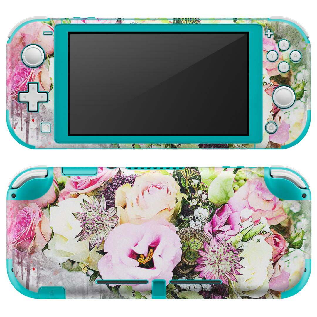 igsticker Nintendo Switch Lite 専用 デザインスキンシール 全面 ニンテンドー スイッチ ライト 専用 ゲーム機 カバー アクセサリー フィルム ステッカー エアフリー 023343 花 フラワー ペイント