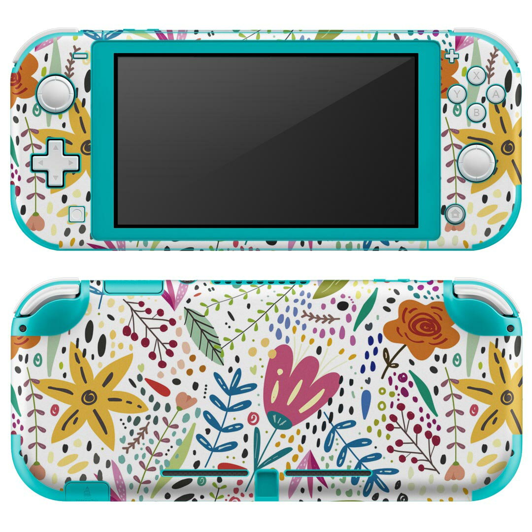 igsticker Nintendo Switch Lite 専用 デザインスキンシール 全面 ニンテンドー スイッチ ライト 専用 ゲーム機 カバー アクセサリー フィルム ステッカー エアフリー 023349 花　フラワー　イラスト　模様
