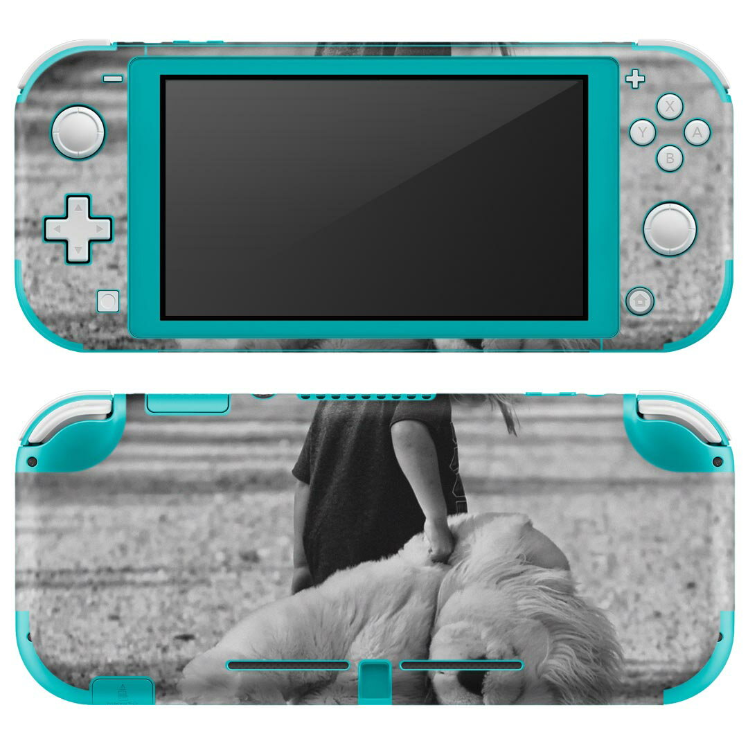 igsticker Nintendo Switch Lite 専用 デザインスキンシール 全面 ニンテンドー スイッチ ライト 専用 ゲーム機 カバー アクセサリー フィルム ステッカー エアフリー 023389 子供 写真 モノクロ