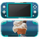 igsticker Nintendo Switch Lite 専用 デザインスキンシール 全面 ニンテンドー スイッチ ライト 専用 ゲーム機 カバー アクセサリー フィルム ステッカー エアフリー 023455 ソフトクリーム　夏　写真　食べ物