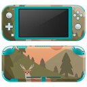igsticker Nintendo Switch Lite 専用 デザインスキンシール 全面 ニンテンドー スイッチ ライト 専用 ゲーム機 カバー アクセサリー フィルム ステッカー エアフリー 023490 イラスト 動物 鹿(2)
