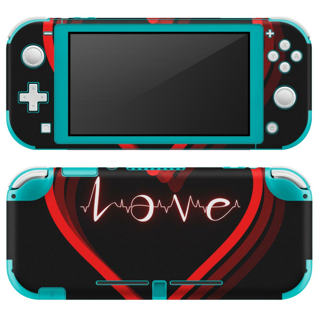 igsticker Nintendo Switch Lite 専用 デザインスキンシール 全面 ニンテンドー スイッチ ライト 専用 ゲーム機 カバー アクセサリー フィルム ステッカー エアフリー 023536 文字　ハート　英字