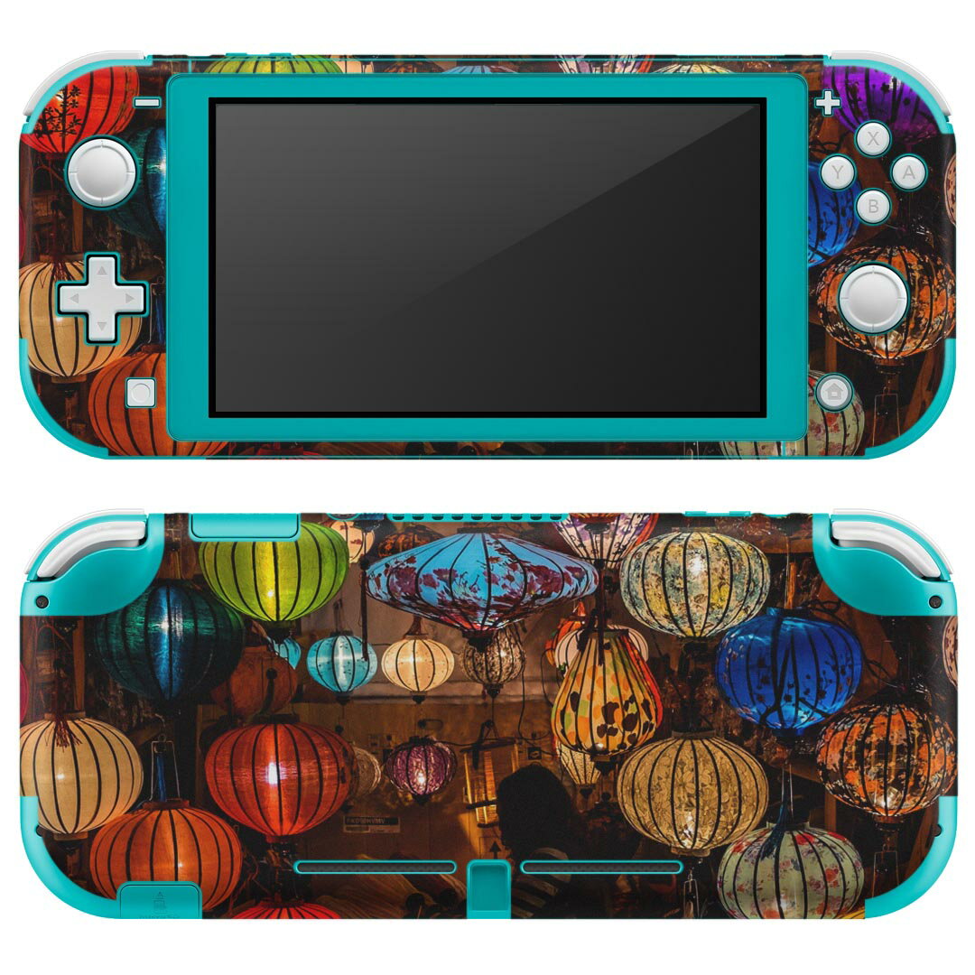 igsticker Nintendo Switch Lite 専用 デザインスキンシール 全面 ニンテンドー スイッチ ライト 専用 ゲーム機 カバー アクセサリー フィルム ステッカー エアフリー 023555 ランプ　ライト　写真　カラフル