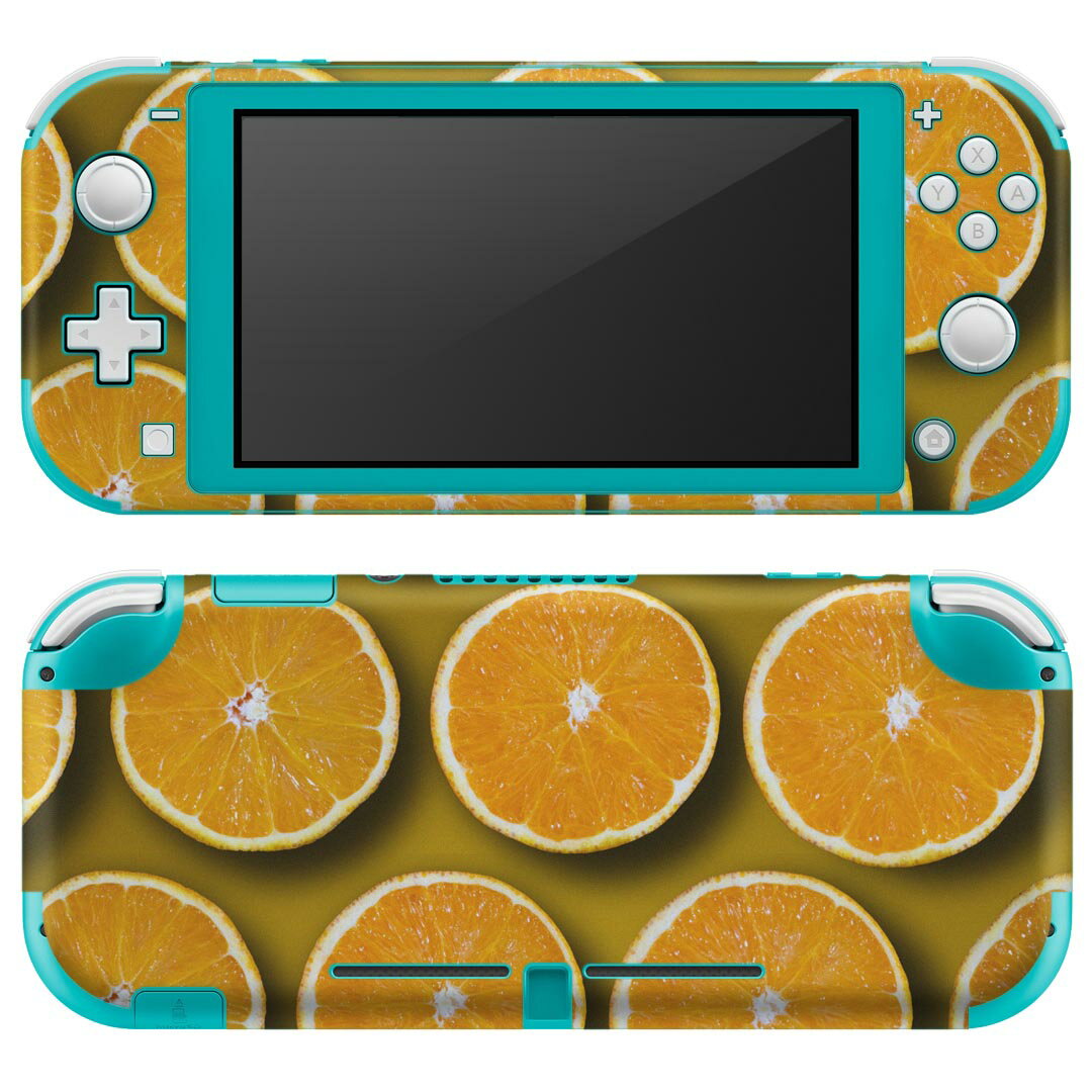 igsticker Nintendo Switch Lite 専用 デザインスキンシール 全面 ニンテンドー スイッチ ライト 専用 ゲーム機 カバー アクセサリー フィルム ステッカー エアフリー 023628 オレンジ 果物 フルーツ