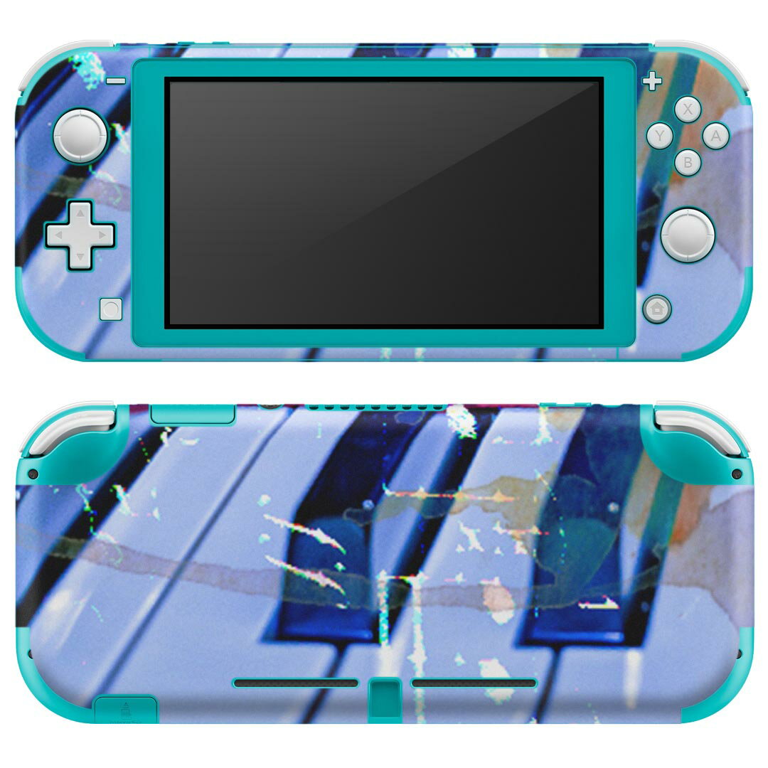 igsticker Nintendo Switch Lite 専用 デザインスキンシール 全面 ニンテンドー スイッチ ライト 専用 ゲーム機 カバー アクセサリー フィルム ステッカー エアフリー 023676 ピアノ 鍵盤 音楽
