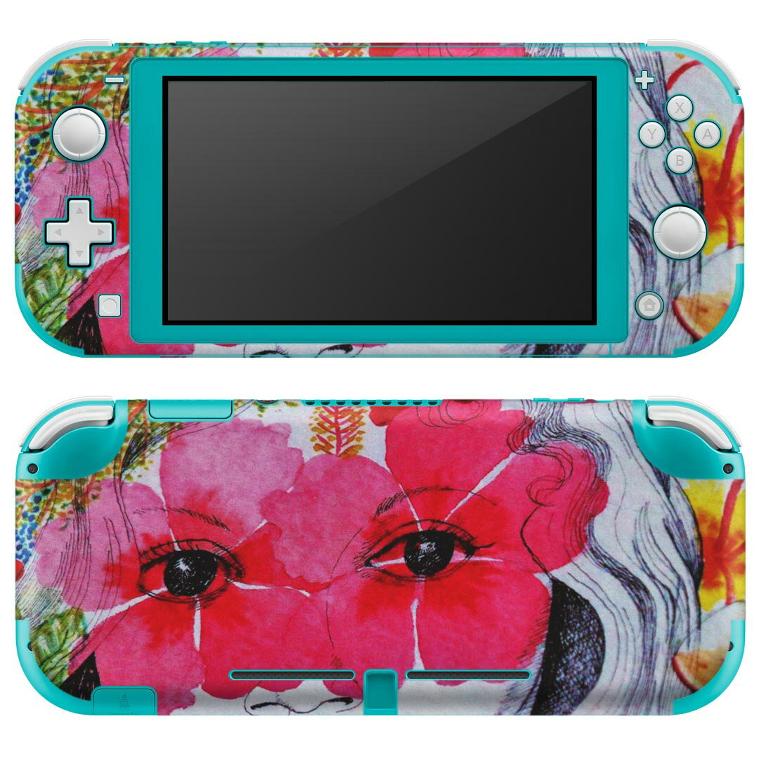 igsticker Nintendo Switch Lite 専用 デザインスキンシール 全面 ニンテンドー スイッチ ライト 専用 ゲーム機 カバー アクセサリー フィルム ステッカー エアフリー 023679 花　イラスト　人物　フラワー