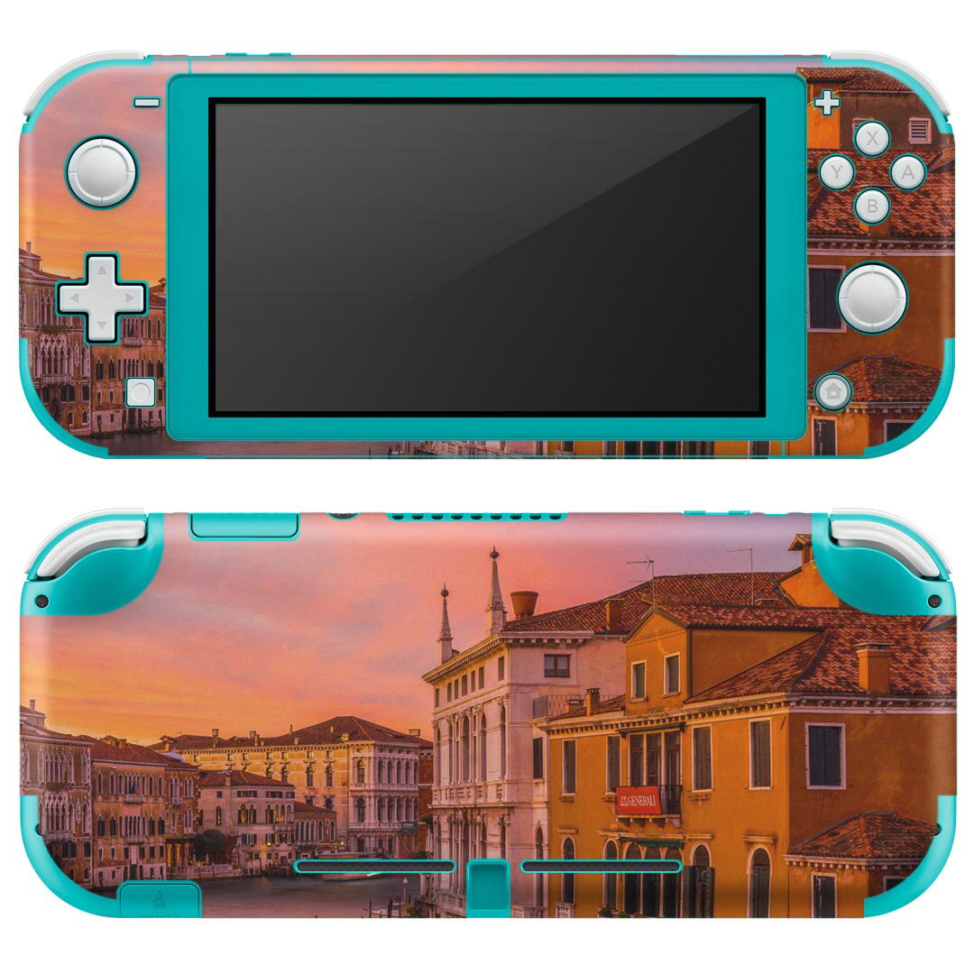 igsticker Nintendo Switch Lite 専用 デザインスキンシール 全面 ニンテンドー スイッチ ライト 専用 ゲーム機 カバー アクセサリー フィルム ステッカー エアフリー 023725 街並み 風景 夕焼け