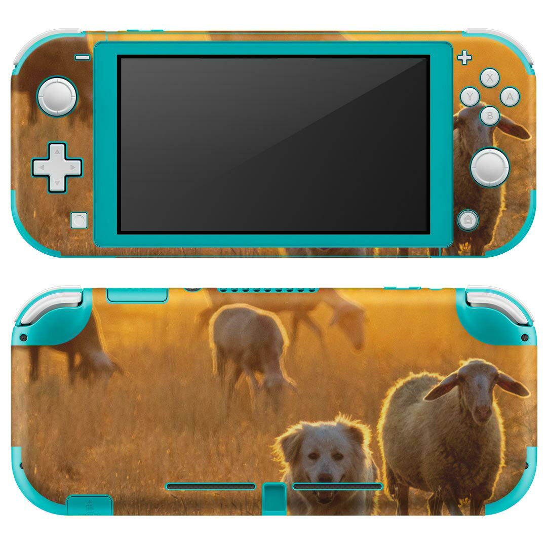 igsticker Nintendo Switch Lite 専用 デザインスキンシール 全面 ニンテンドー スイッチ ライト 専用 ゲーム機 カバー アクセサリー フィルム ステッカー エアフリー 023788 羊　動物　犬