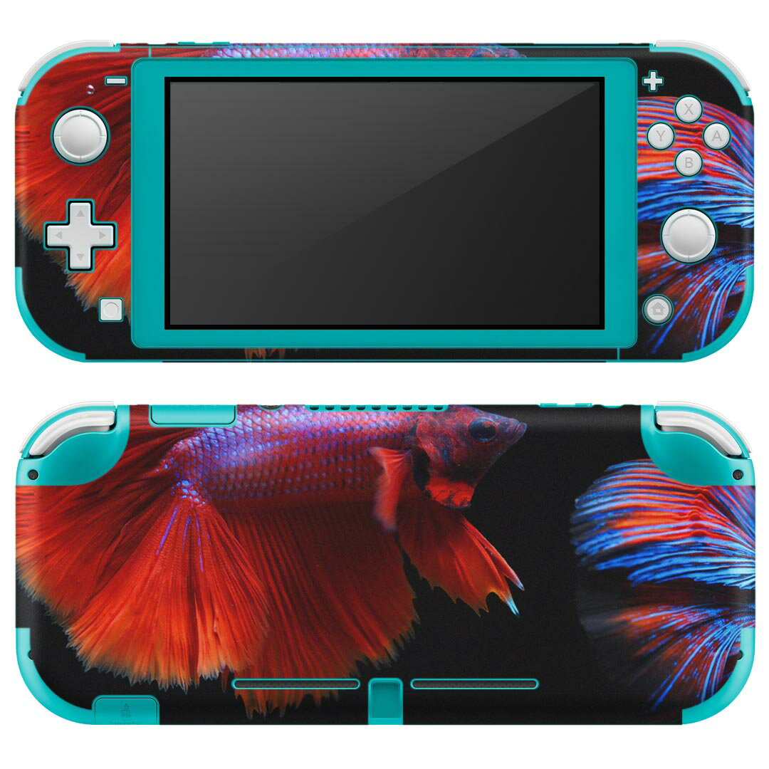 igsticker Nintendo Switch Lite 専用 デザインスキンシール 全面 ニンテンドー スイッチ ライト 専用 ゲーム機 カバー アクセサリー フィルム ステッカー エアフリー 023793 金魚 カラフル 生き物