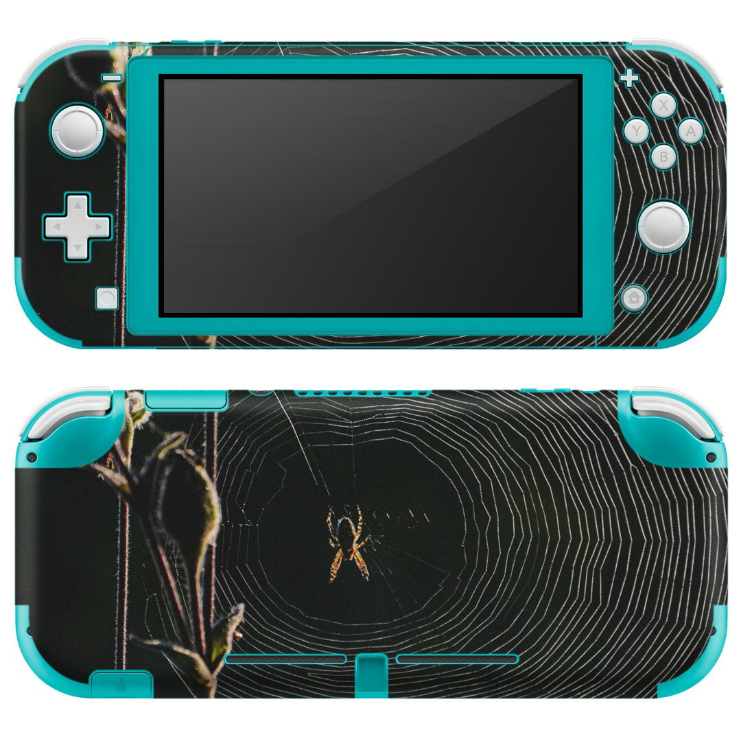 igsticker Nintendo Switch Lite 専用 デザインスキンシール 全面 ニンテンドー スイッチ ライト 専用 ゲーム機 カバー アクセサリー フィルム ステッカー エアフリー 023820 くもの巣　自然