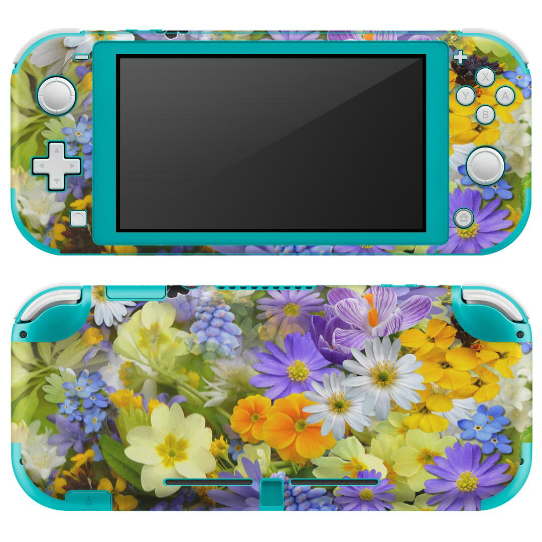 igsticker Nintendo Switch Lite 専用 デザインスキンシール 全面 ニンテンドー スイッチ ライト 専用 ゲーム機 カバー アクセサリー フィルム ステッカー エアフリー 023827 花　フラワー　カラフル