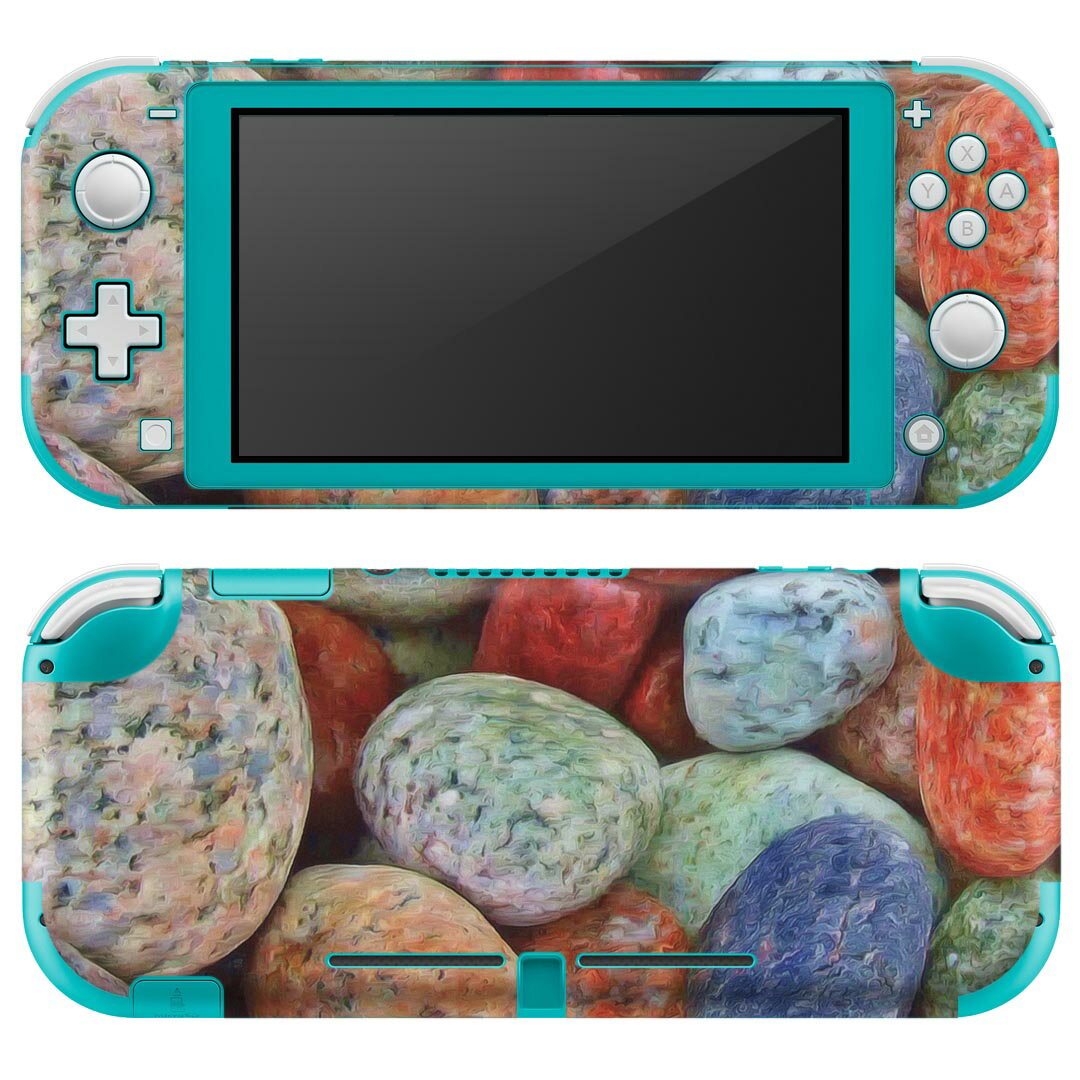 igsticker Nintendo Switch Lite 専用 デザインスキンシール 全面 ニンテンドー スイッチ ライト 専用 ゲーム機 カバー アクセサリー フィルム ステッカー エアフリー 023838 カラフル 石